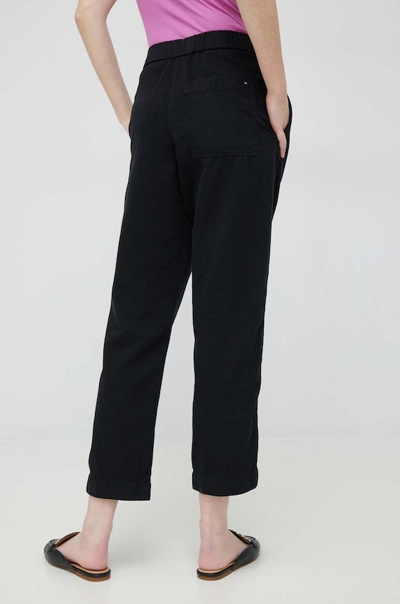 Odjeća Hlače s dodatkom lana Tommy Hilfiger WW0WW38728.PPYX crna