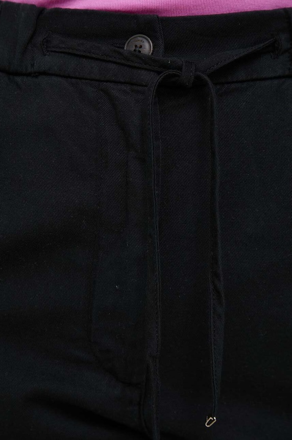 Hlače s dodatkom lana Tommy Hilfiger crna WW0WW38728.PPYX