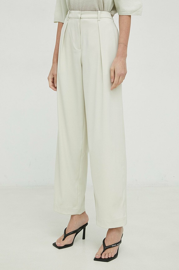 Samsoe Samsoe pantaloni Zuri drept bej F23100049