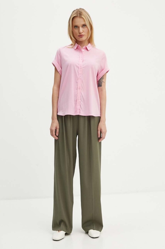 Samsoe Samsoe pantaloni JULIA F23100048 verde SS25