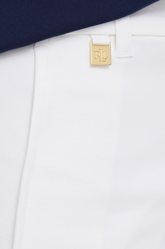 Lauren Ralph Lauren παντελόνι γυναικείο με βαμβάκι λευκό 200811955
