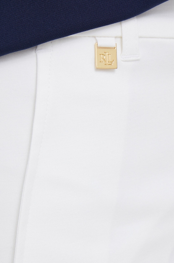 Lauren Ralph Lauren παντελόνι γυναικείο με βαμβάκι λευκό 200811955