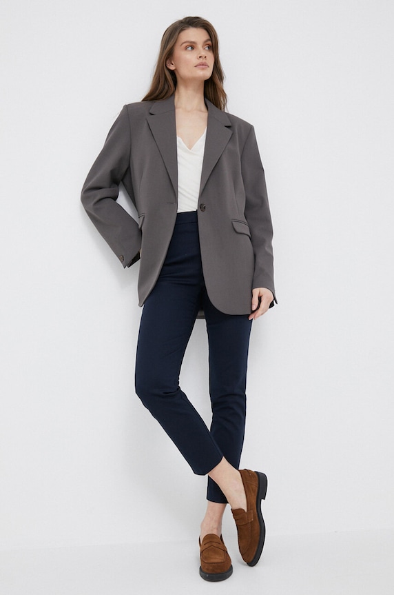 Lauren Ralph Lauren kalhoty dámské s bavlnou 200811955 námořnická modř SS26