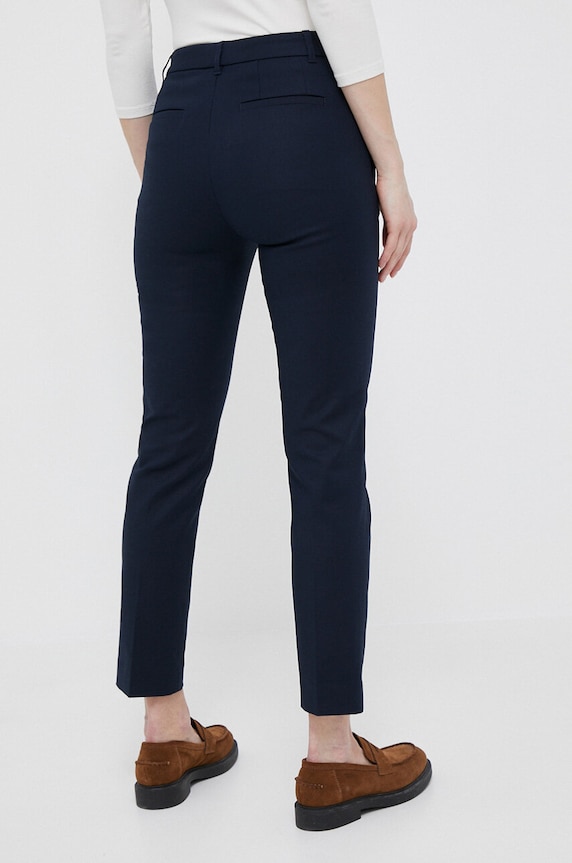 Oblečení Lauren Ralph Lauren kalhoty dámské s bavlnou 200811955 námořnická modř