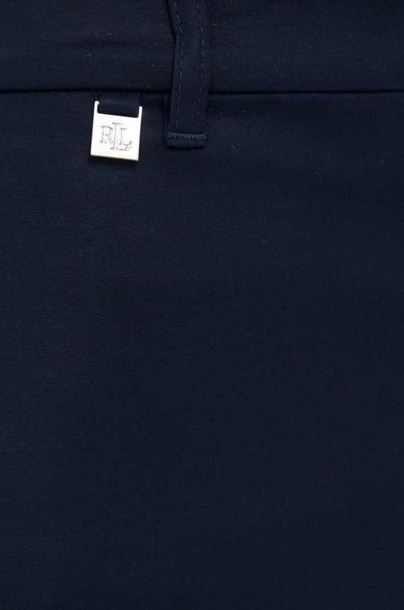 Lauren Ralph Lauren kalhoty dámské s bavlnou námořnická modř 200811955