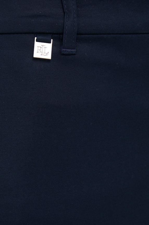 Lauren Ralph Lauren kalhoty dámské s bavlnou námořnická modř 200811955