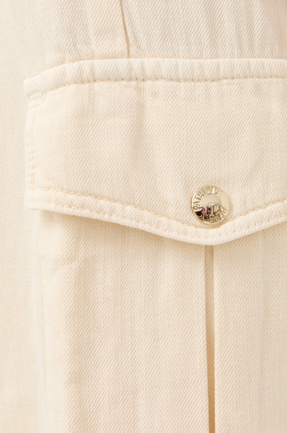 Hlače s dodatkom lana Patrizia Pepe bež 2P1483.A247