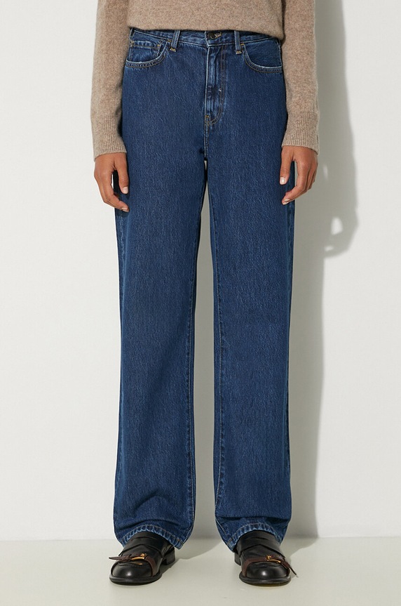 Bavlnené rifle Carhartt WIP Noxon tmavomodrá I031920