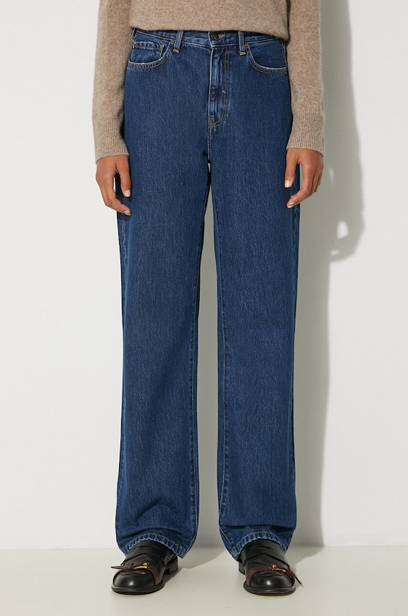 Bavlnené rifle Carhartt WIP Noxon tmavomodrá I031920