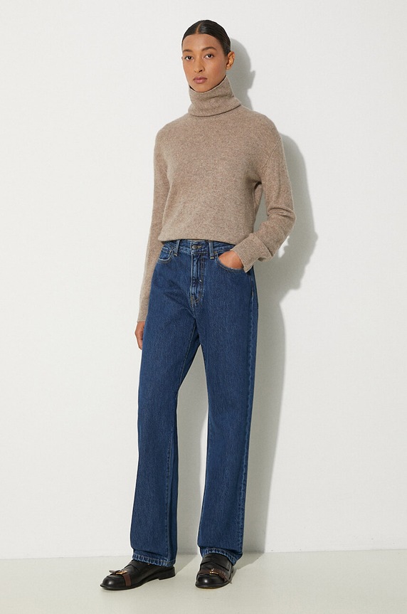 Bavlnené rifle Carhartt WIP Noxon I031920 tmavomodrá AW24