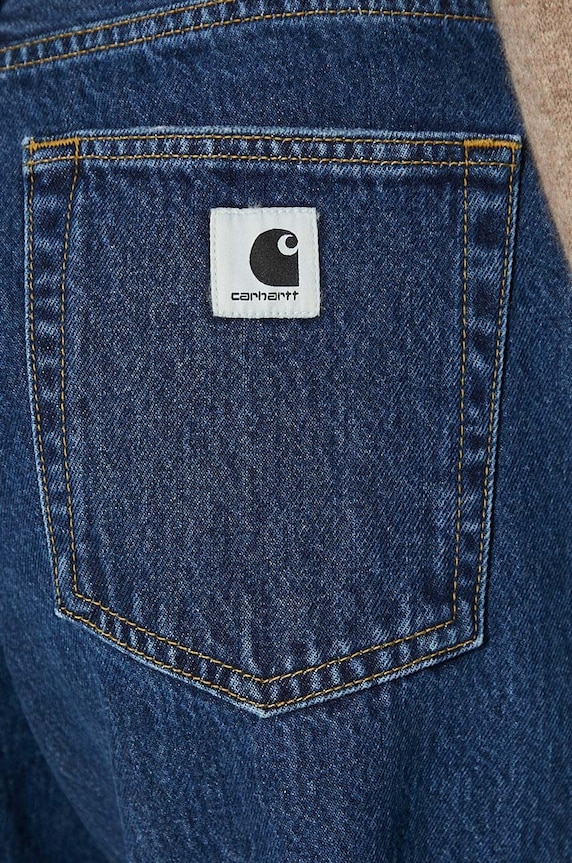Bavlnené rifle Carhartt WIP Noxon I031920 tmavomodrá