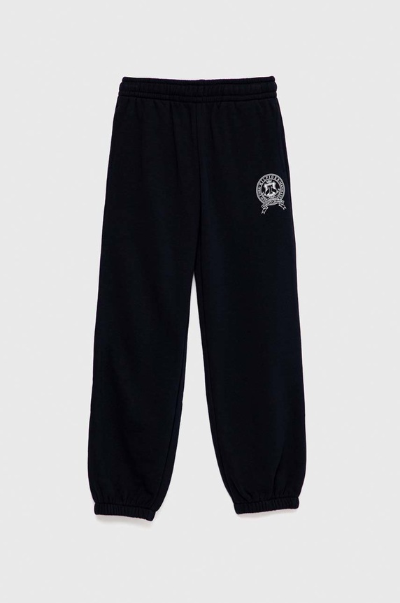 Tommy Hilfiger spodnie dresowe dziecięce dzianina granatowy KG0KG07066.PPYX
