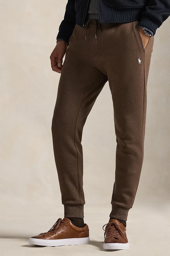 Polo Ralph Lauren παντελόνι jogger ανδρικό πλεκτό ύφασμα καφέ 710881518