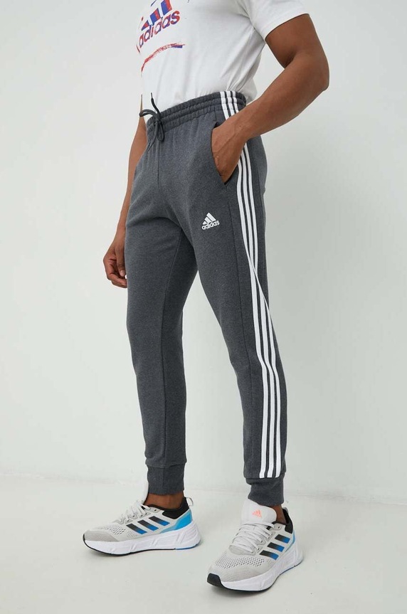 adidas pantaloni de trening din bumbac IC9408 gri SS23