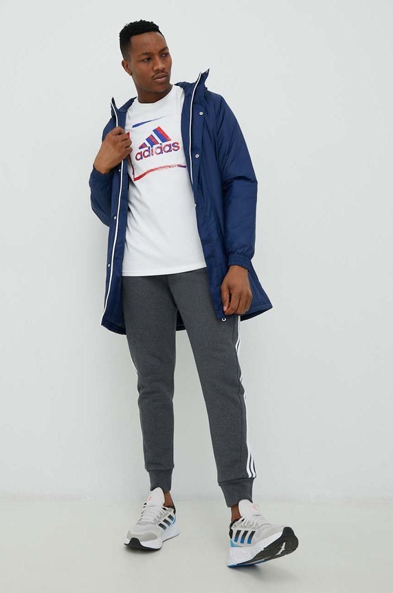 adidas pantaloni de trening din bumbac gri IC9408