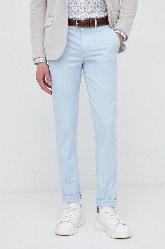 Tommy Hilfiger spodnie z elastanem niebieski MW0MW26619.PPYX