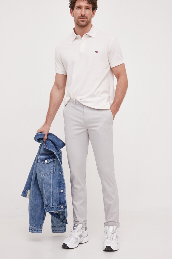 Tommy Hilfiger spodnie z elastanem szary MW0MW26619.PPYX