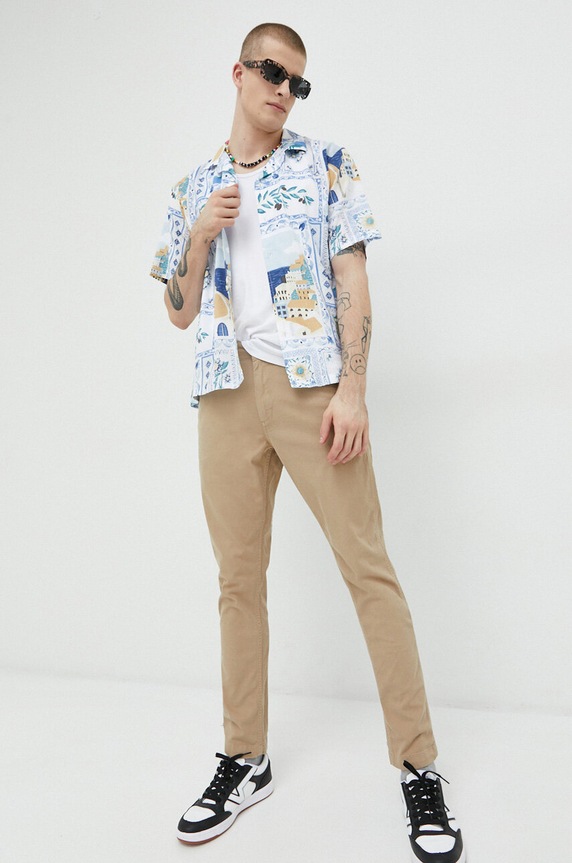 Superdry spodnie M7011022A.C35 beżowy SS23