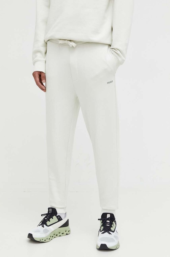 HUGO Παντελόνι επίσημο ανδρικό βαμβακερό Dayote232 βαμβάκι πράσινο 50489617