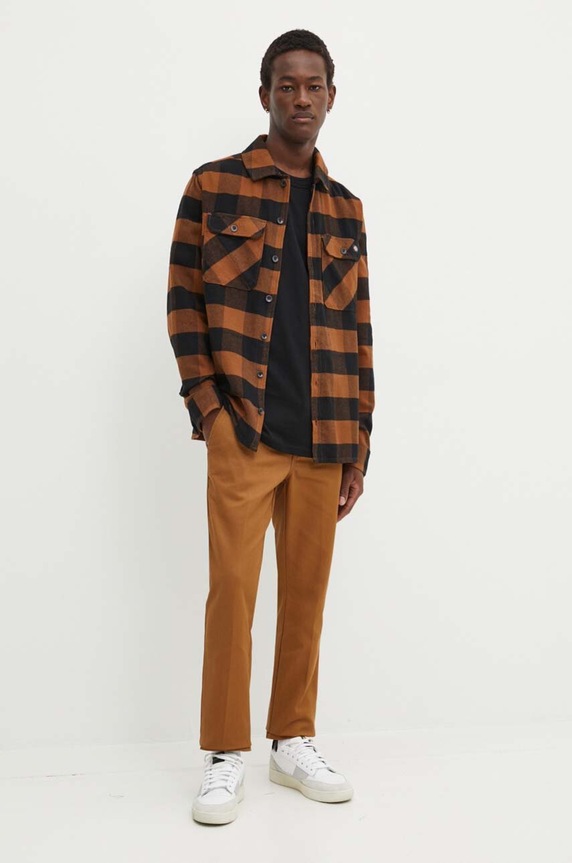 Dickies spodnie DK0A4XK8BLK1 brązowy AW24