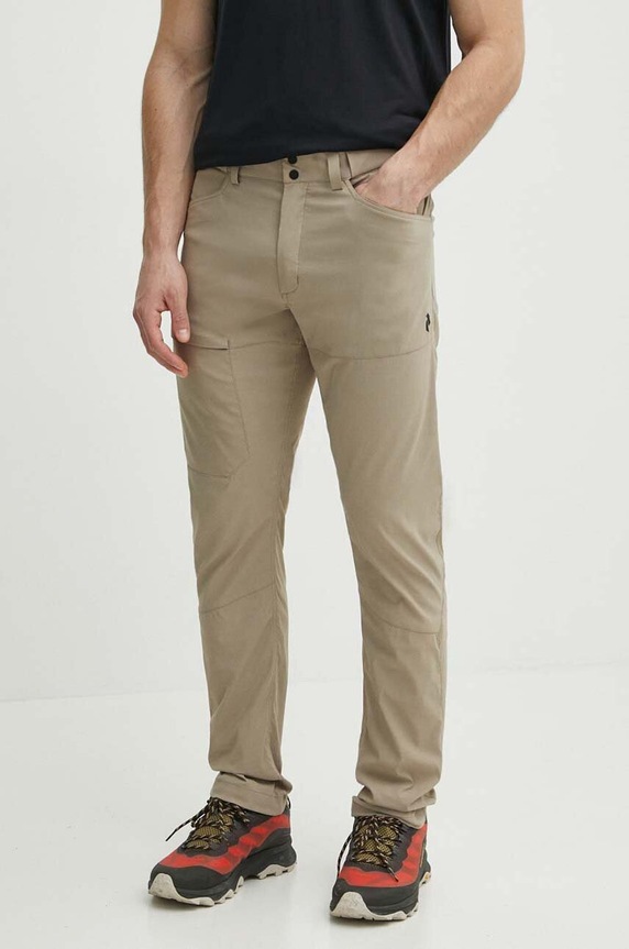 Peak Performance spodnie outdoorowe Iconiq tkanina beżowy G79120