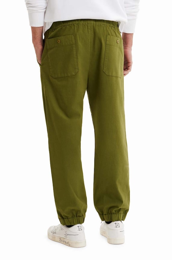 Bavlněné kalhoty Desigual 23SMPW05 zelená SS23