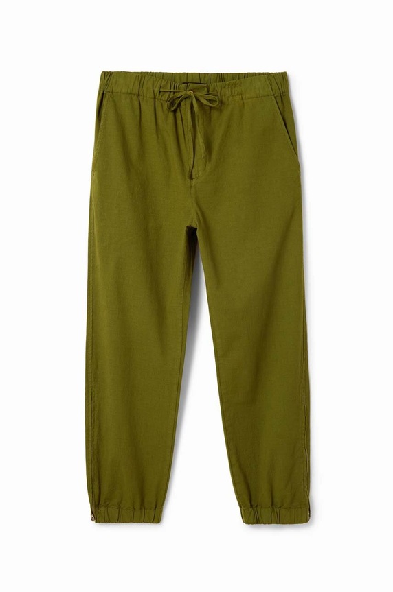 Bavlněné kalhoty Desigual 23SMPW05 zelená