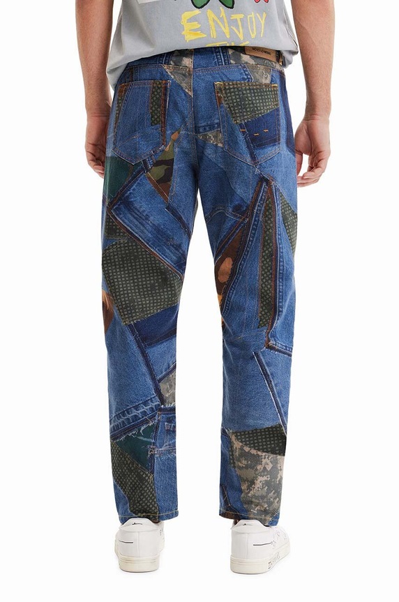 Desigual spodnie bawełniane 23SMDD09 granatowy SS23