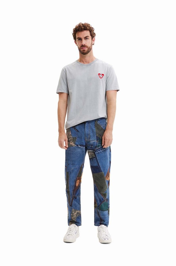 Desigual spodnie bawełniane granatowy 23SMDD09