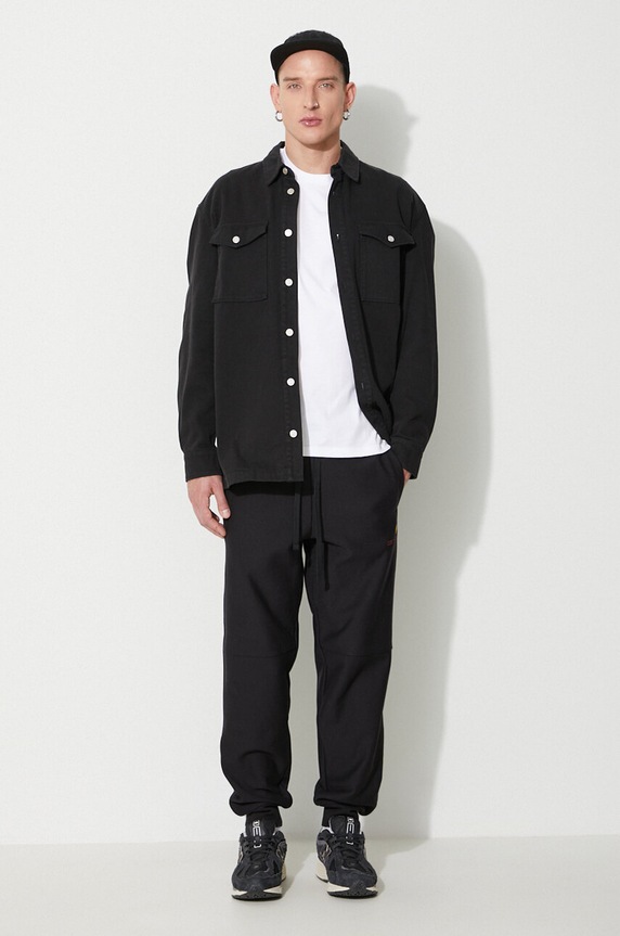 Спортен панталон Carhartt WIP American Script Jogging Pant I027042 черен SS26
