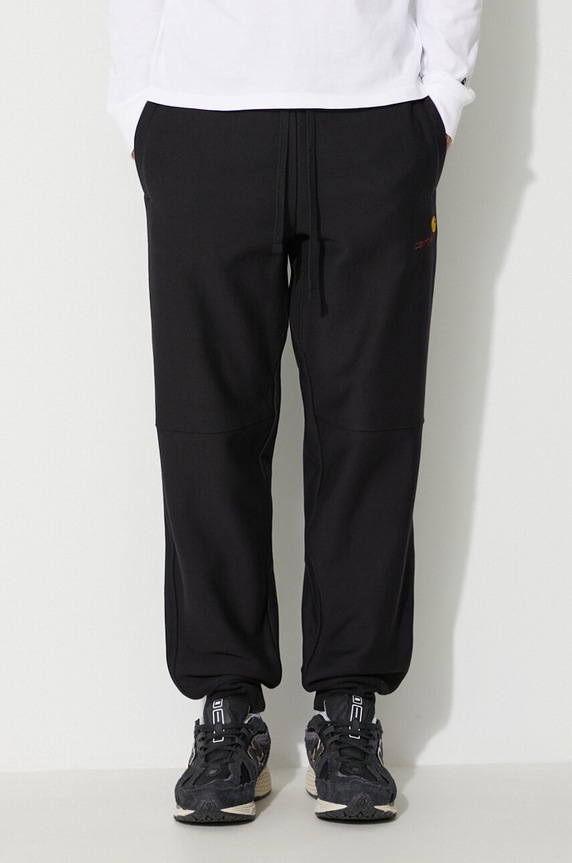 Спортен панталон Carhartt WIP American Script Jogging Pant черен I027042