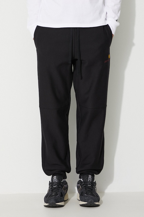 Спортен панталон Carhartt WIP American Script Jogging Pant черен I027042