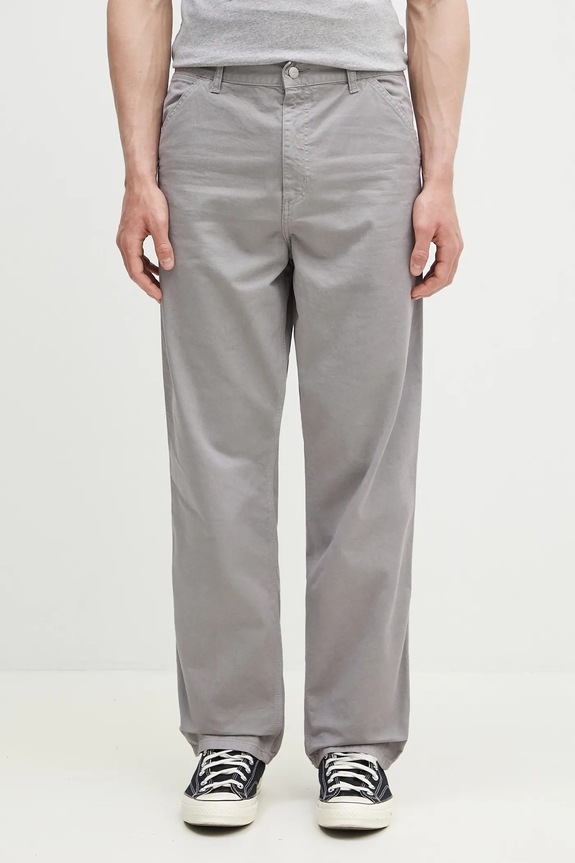 Carhartt WIP cotton trousers Single Knee Pant cotton gray I031499.2LRGD