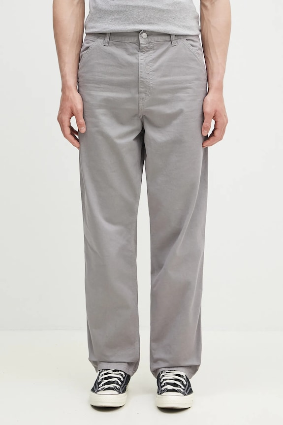 Carhartt WIP cotton trousers Single Knee Pant cotton gray I031499.2LRGD