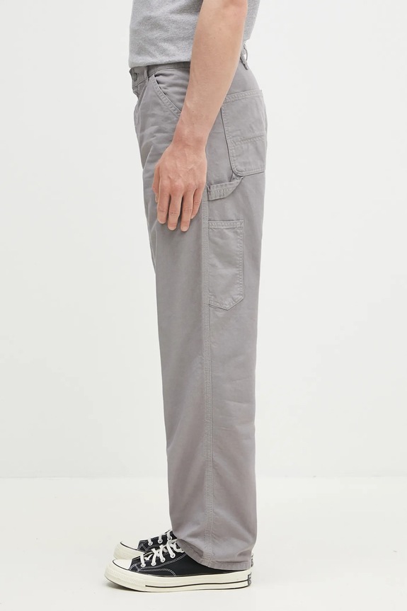 Carhartt WIP cotton trousers Single Knee Pant I031499.2LRGD gray SS25