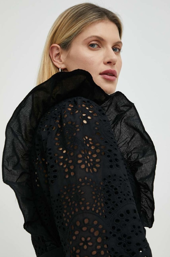 Bavlnené šaty Bruuns Bazaar Sienna Kandra čierna BBW3197