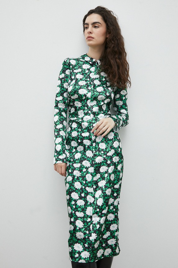 Samsoe Samsoe rochie midi verde F22400073
