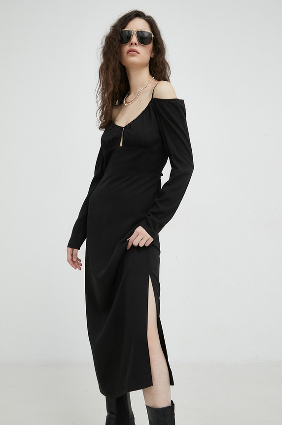 Samsoe Samsoe sukienka casual czarny F22400098