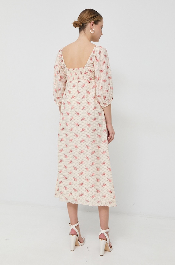 Bavlněné šaty Notes du Nord Filippa 12956. béžová SS23