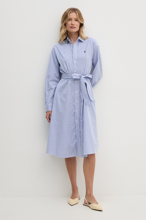 Памучна рокля Polo Ralph Lauren 211891428 син SS25