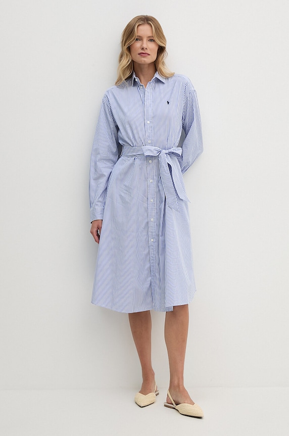 Памучна рокля Polo Ralph Lauren 211891428 син SS25