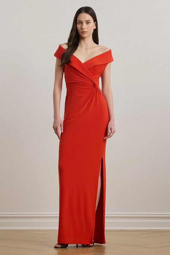 Рокля Lauren Ralph Lauren еластичен червен 253863940