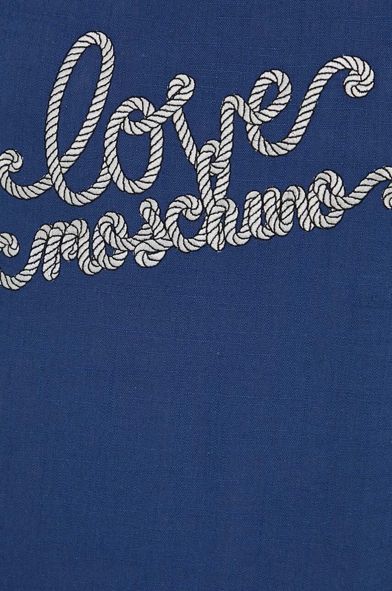 Love Moschino sukienka z domieszką lnu W.V.J85.01.T.498A niebieski