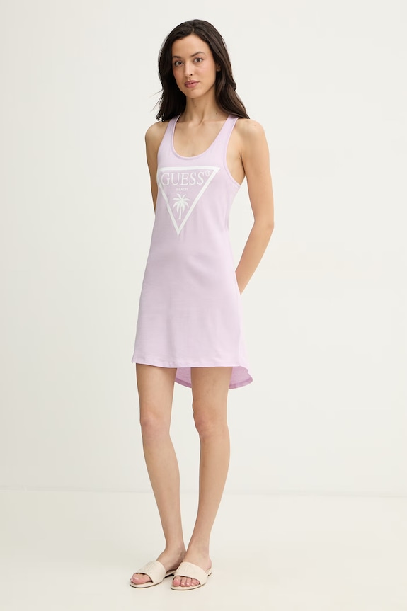 Guess летнее платье из хлопка E3GP03.JA914 фиолетовой SS26