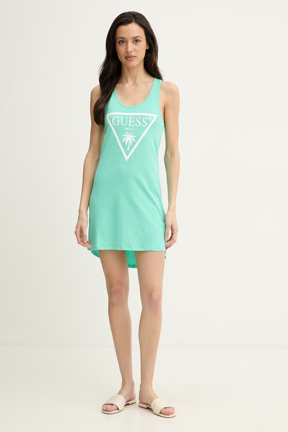 Guess летнее платье из хлопка E3GP03.JA914 бирюзовый SS26