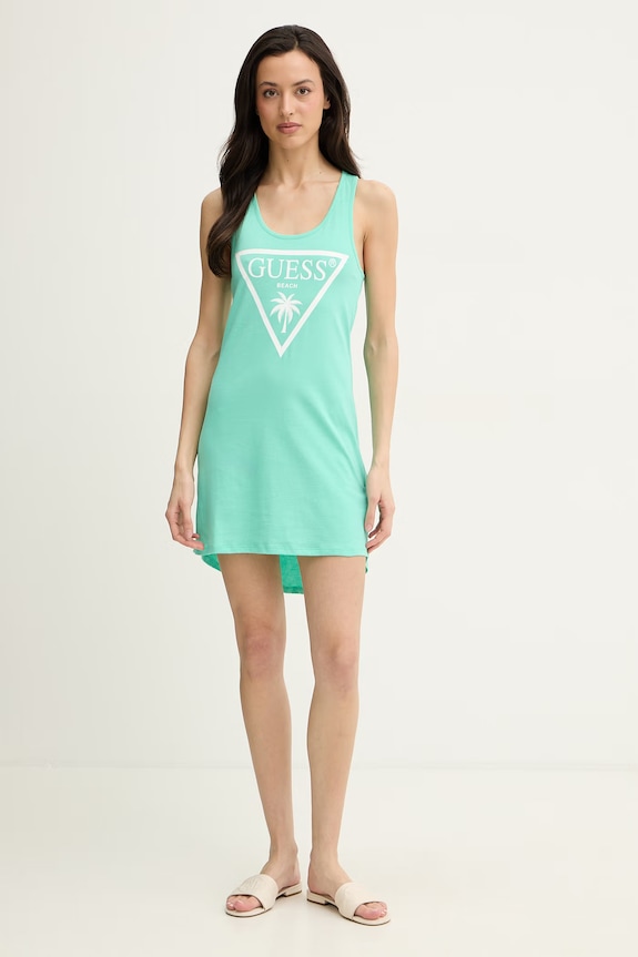 Guess летнее платье из хлопка E3GP03.JA914 бирюзовый SS26