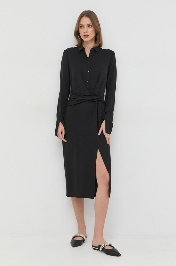 Patrizia Pepe rochie midi negru 8A1108.A223