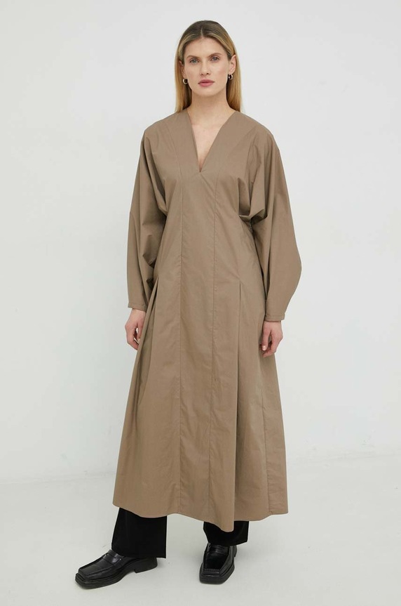 Bavlněné šaty By Malene Birger Q70321060 béžová SS23