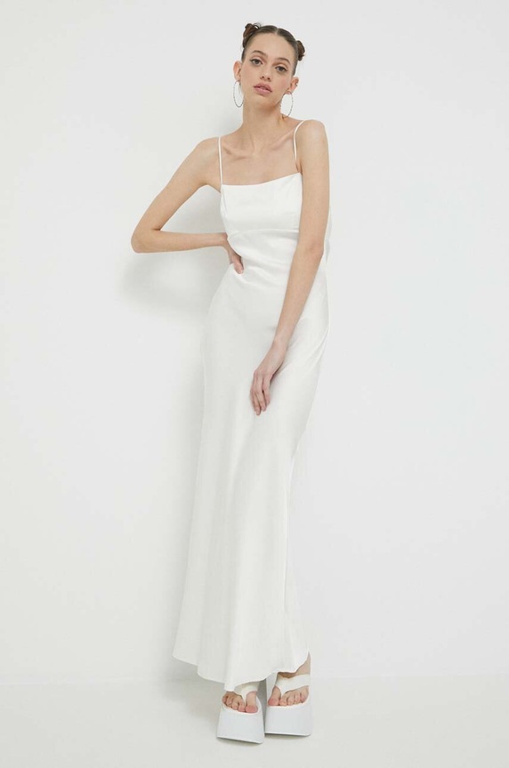 Šaty Abercrombie & Fitch midi béžová KI159.2798.100