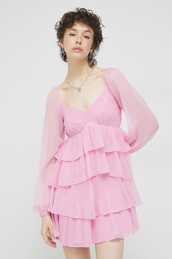 Abercrombie & Fitch sukienka KI159.3011.620 różowy SS23